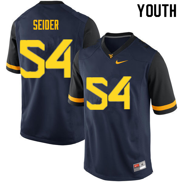 Youth #54 JahShaun Seider West Virginia Mountaineers College Football Jerseys Sale-Navy - Click Image to Close